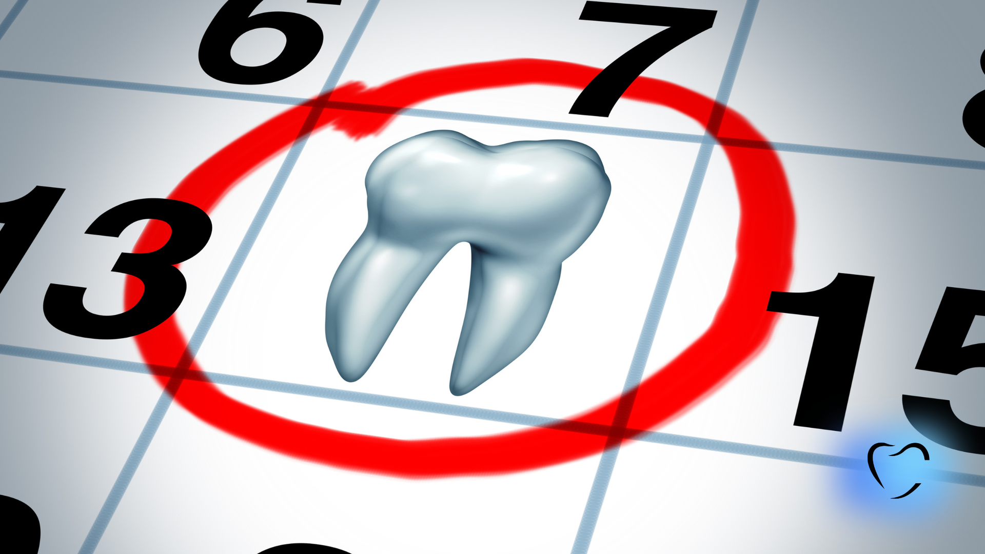 Tooth circled on calendar, symbolizing a dental appointment.