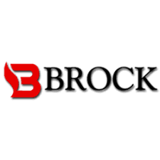 Un logo Brock rouge et noir sur fond blanc