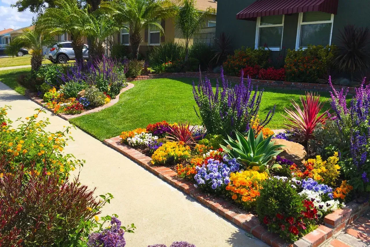 There are many different types of flowers in the garden.