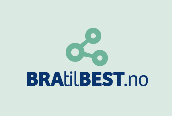 En logo for bratilbest.no viser en kobling mellom to sirkler.