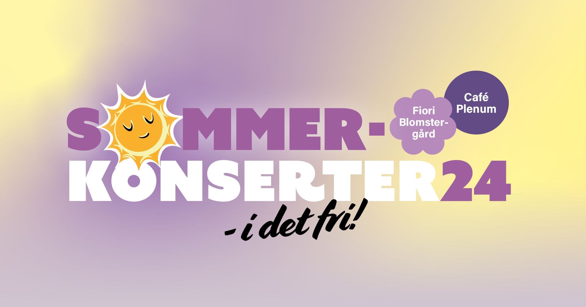 En logo for sommer-konserter 24 med sol på