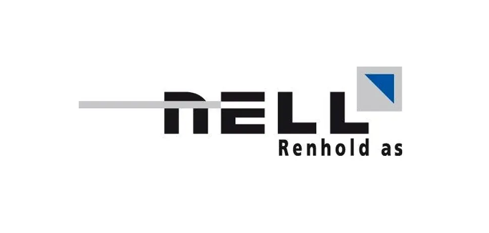 Logo for NELL Renhold med en blå trekant.