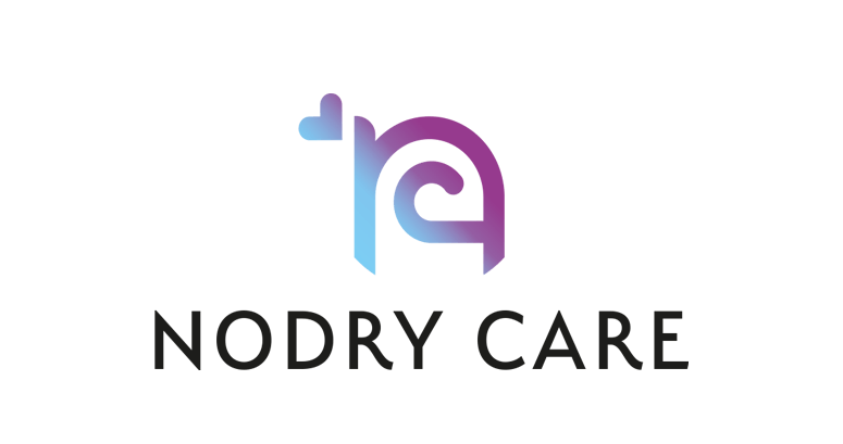 En logo for et selskap som heter nodry care.