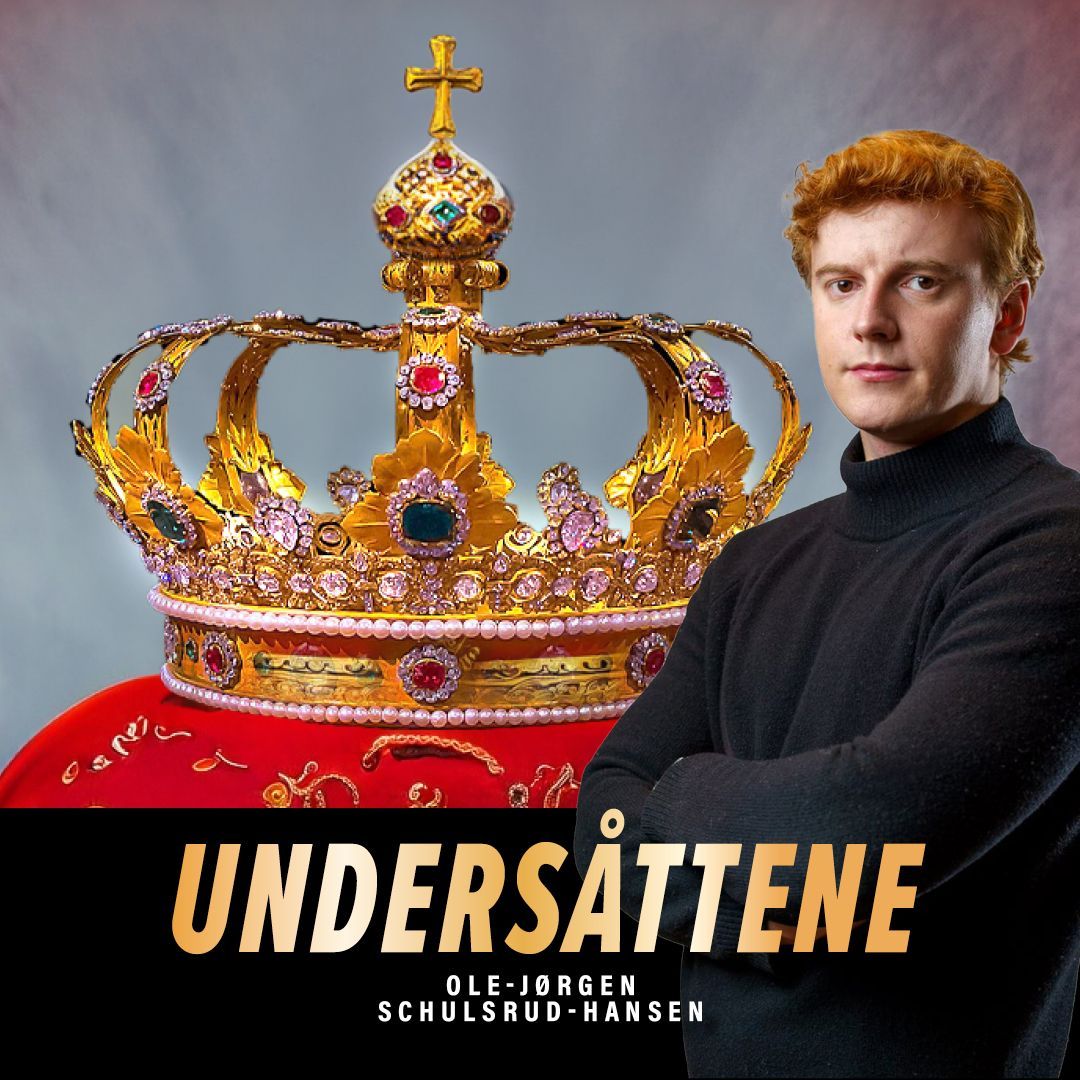En mann står foran en krone som sier undersattene