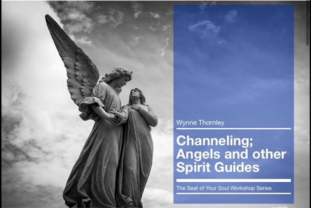 Black and white photo of angel statue with title card 