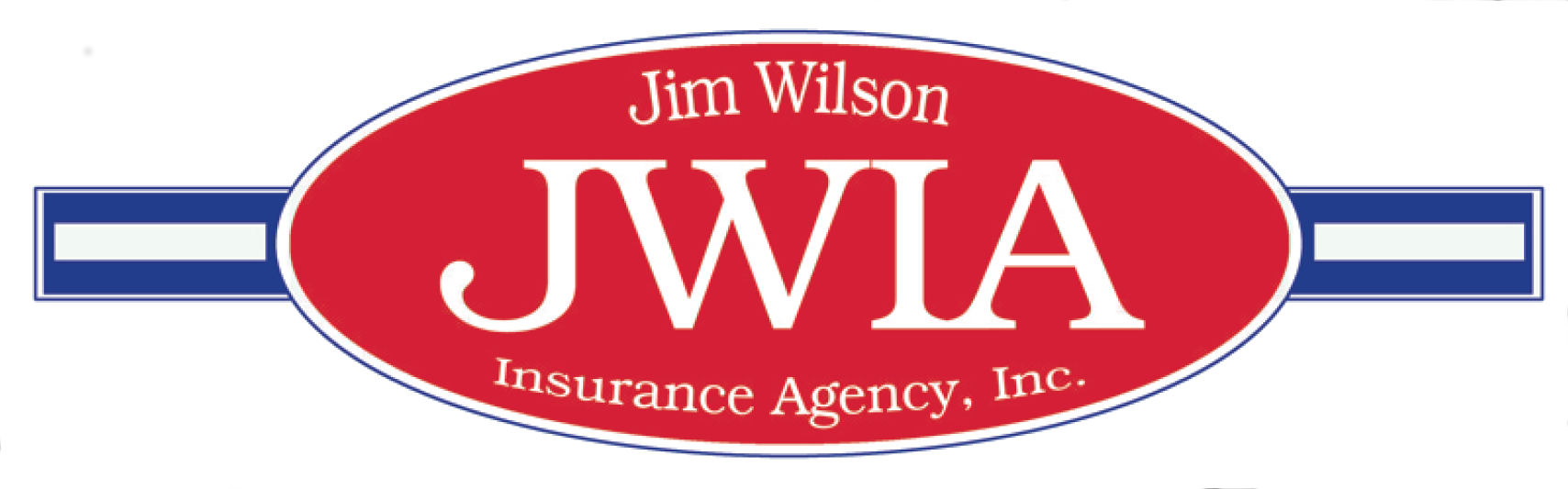 Jim Wilson JWIA Insurance Agency, Inc. logo in red, white, and blue oval design