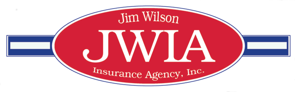 Jim Wilson JWIA Insurance Agency, Inc. logo in red, white, and blue oval design