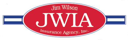 Jim Wilson JWIA Insurance Agency, Inc. logo in red, white, and blue with oval emblem