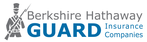 Berkshire Hathaway GUARD Insurance Companies logo with gray guard figure and blue text