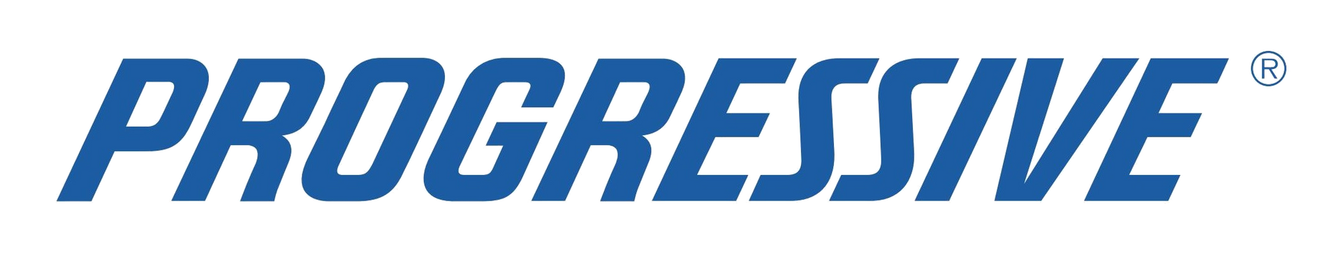 Progressive logo in blue italic text with orange underline