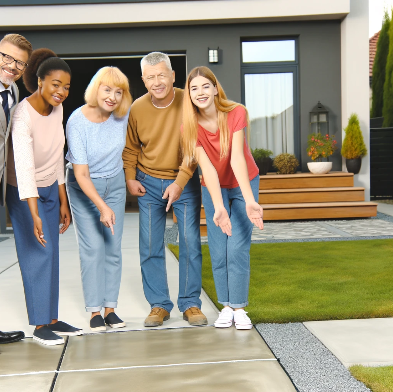 Image of customers admiring new installed walkway.