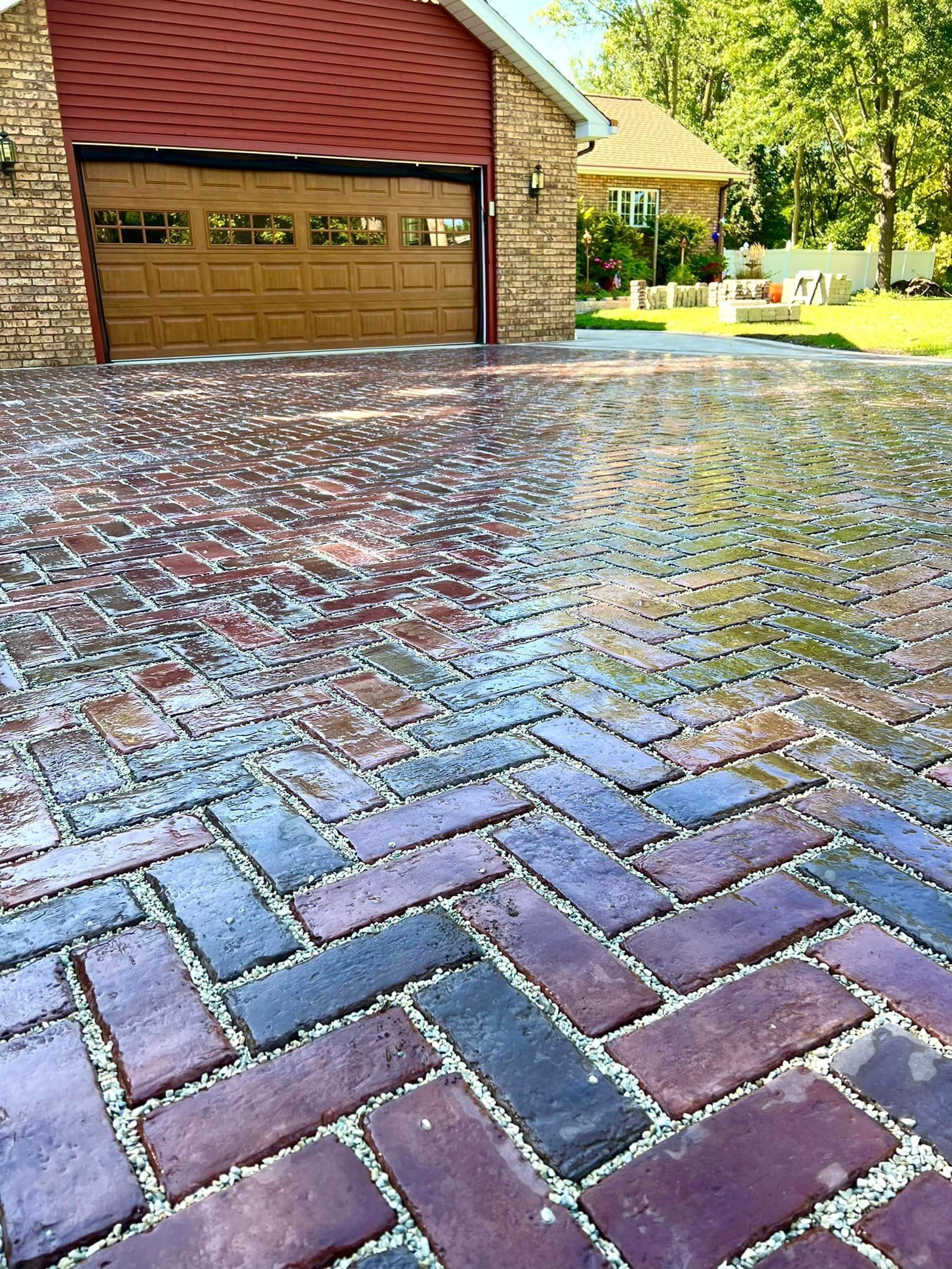 Image of brick paved driveway.