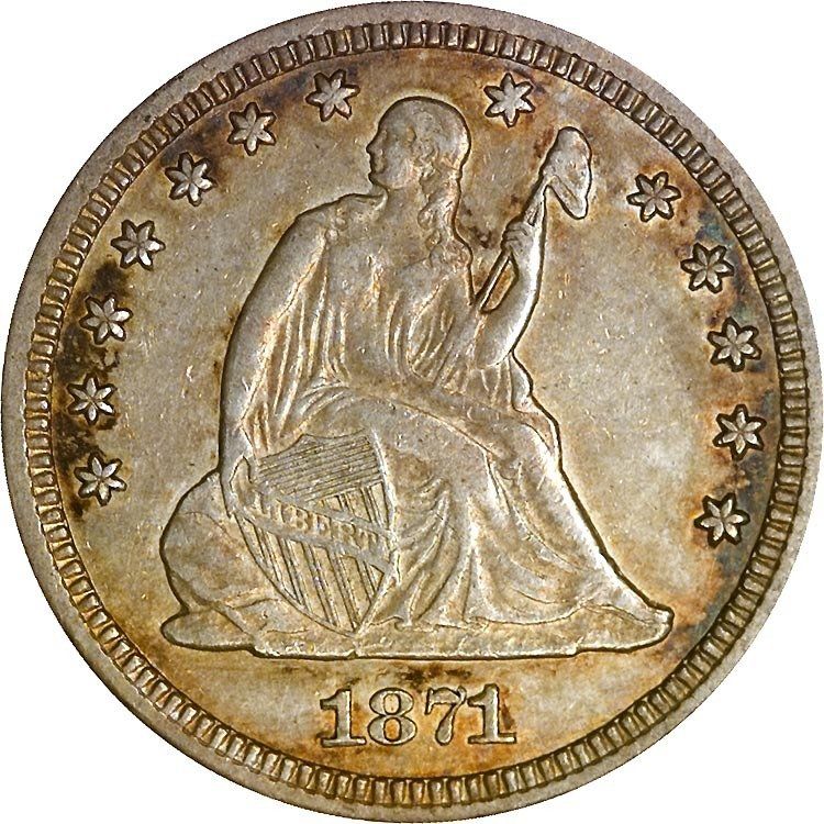 1871 cc Seated Liberty Quarter Image courtesy of NGC