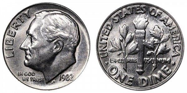 1982 no p mint mark roosevelt dime