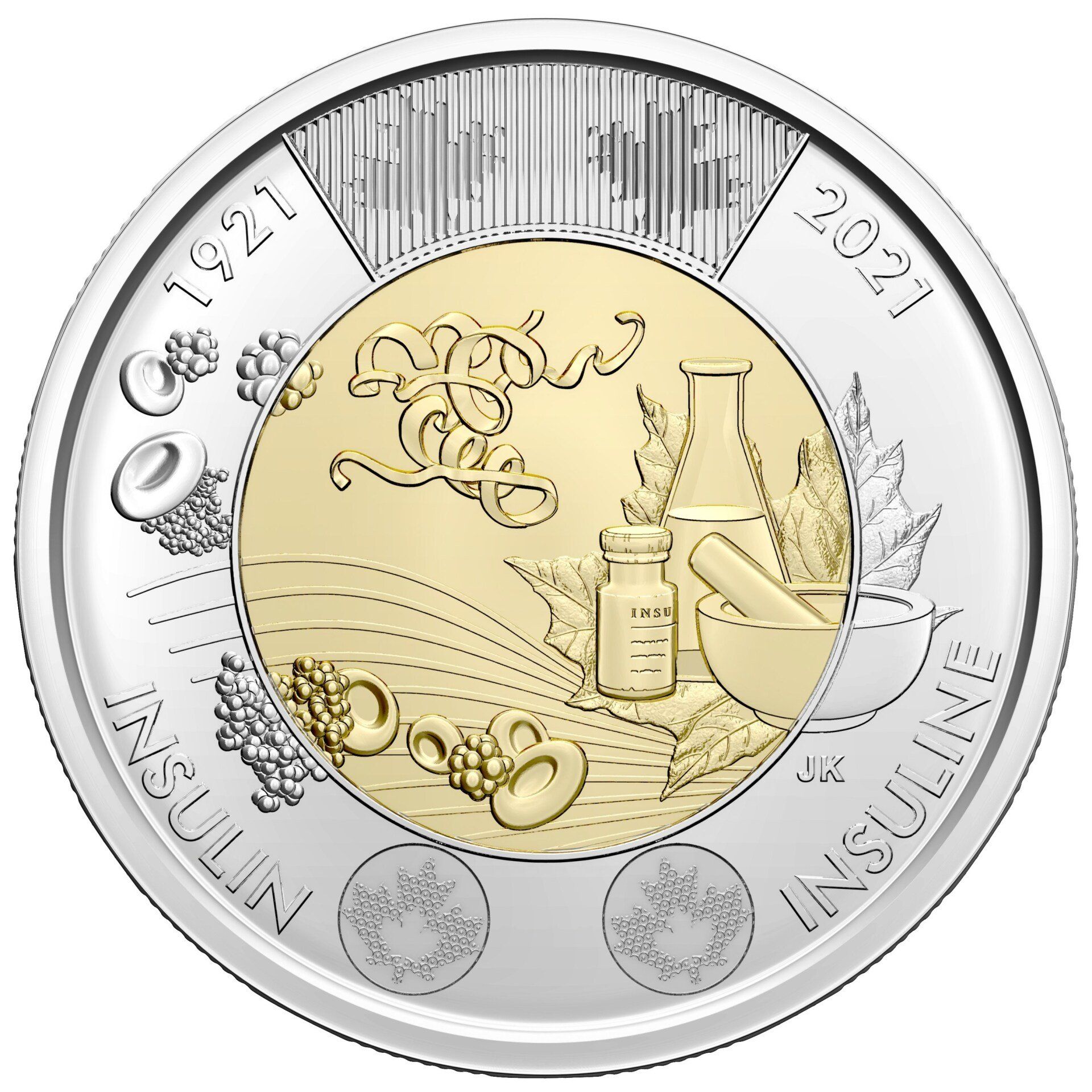 insulin commemorative coin uncolored version