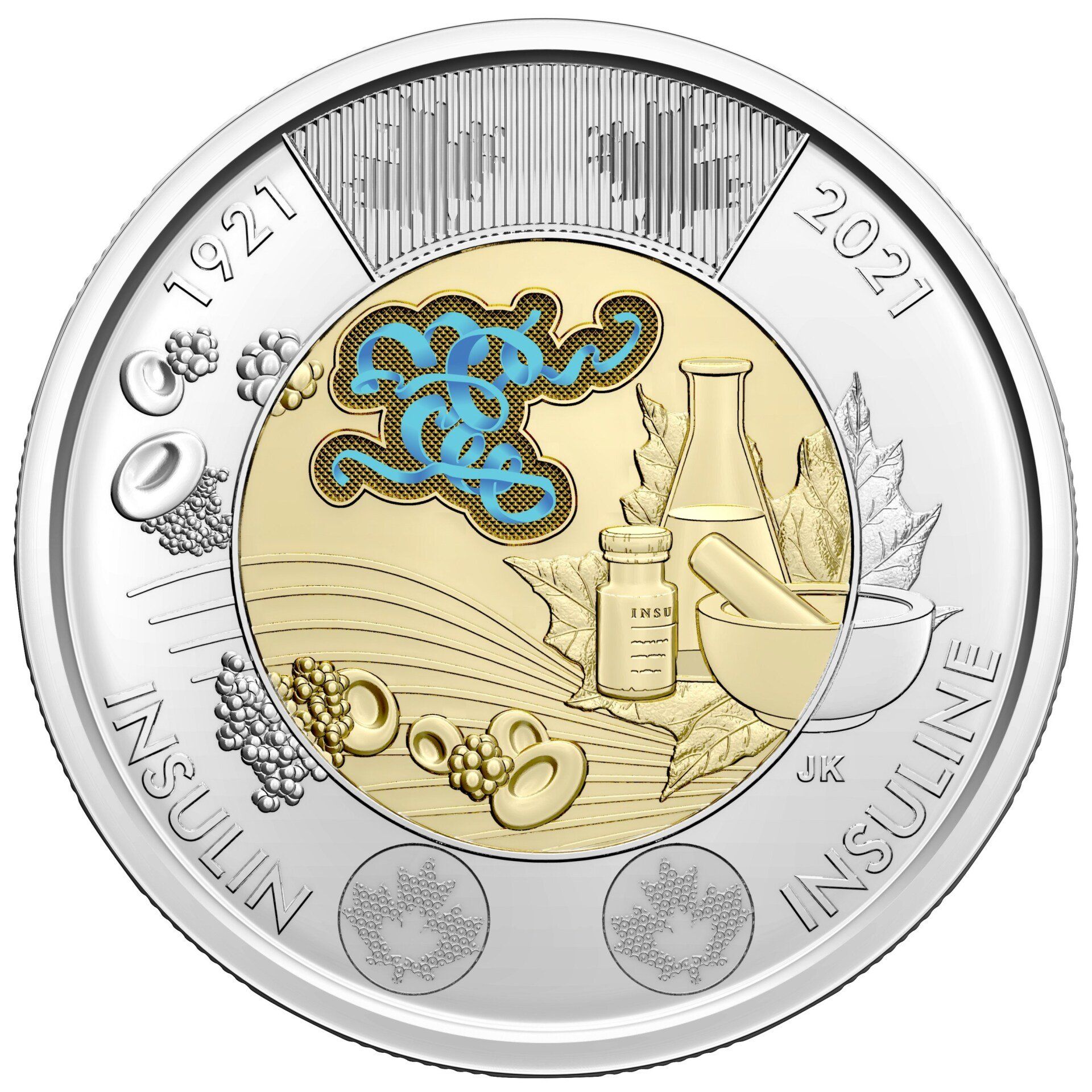 Insulin commemorative coin colored version