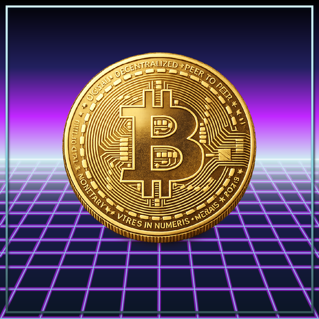 CoinCollecting.com Bitcoin image with tech background