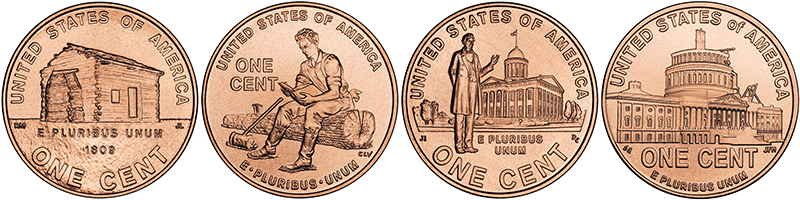Lincoln Cent Reverse designs