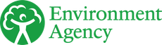 The logo for the environment agency is green and white