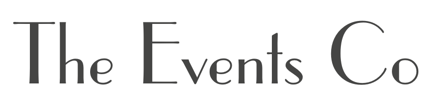 A black and white logo for the events co.
