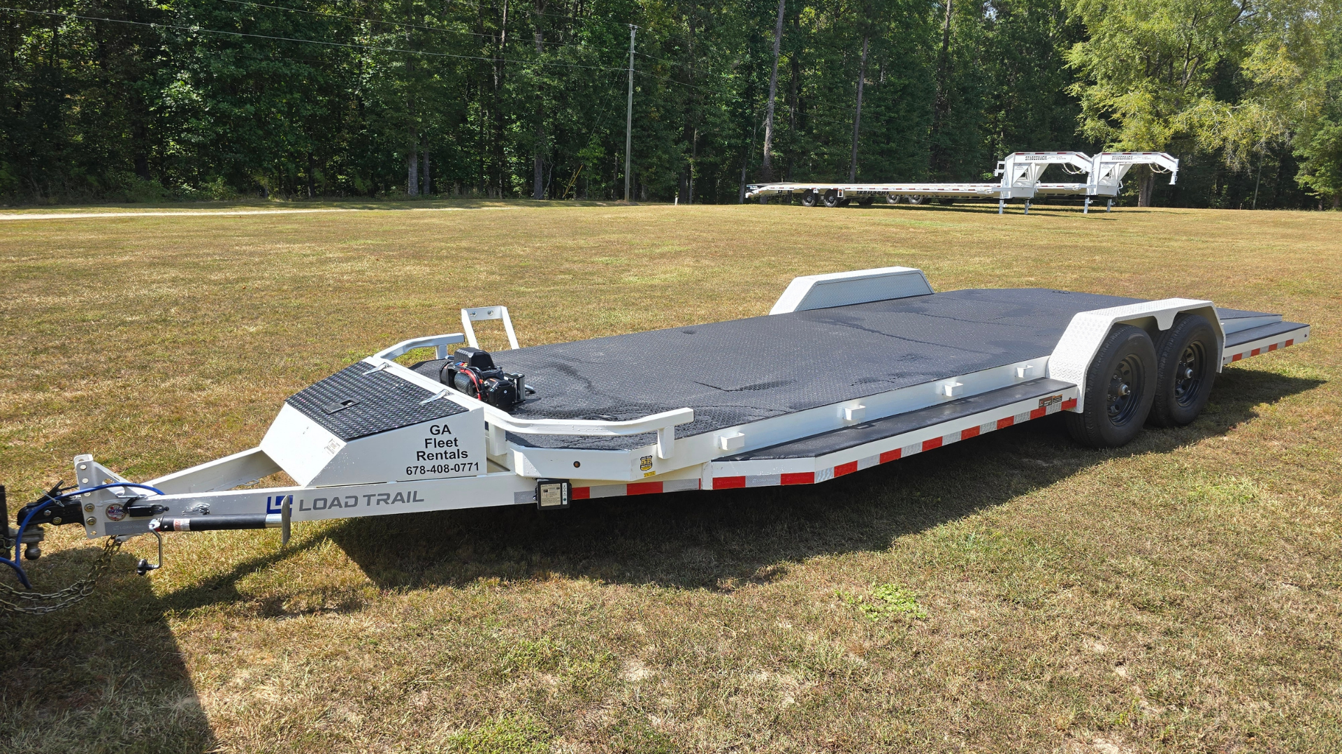 Utility trailer in residential driveway