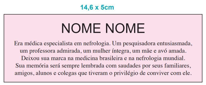 Modelo do Formato 14,6 x 5cm - Estadão Anúncios Fúnebres