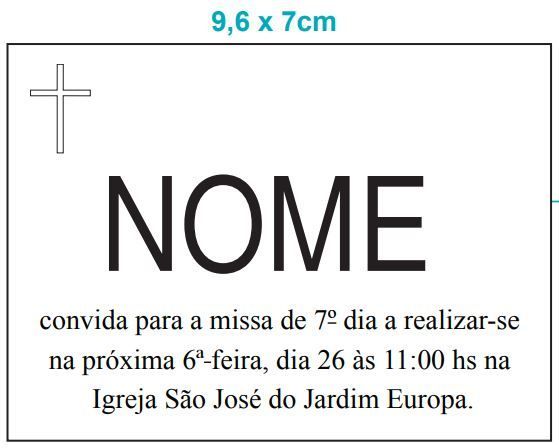 Modelo do Formato 9,6 x 7cm - Estadão Anúncios Fúnebres