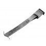 A black and white photo of a metal bar on a white background.