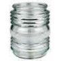 A close up of a glass vase on a white background.