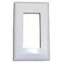 A white light switch plate with a hole in the middle on a white background.