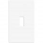 A white light switch cover with a hole in the middle on a white background.