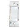A white light switch with a clear cover on a white background.