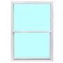 It is a picture of a window with a blue glass.