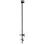 A black pole with a screw on top of it on a white background.