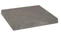 A square cushion is sitting on top of a white surface.
