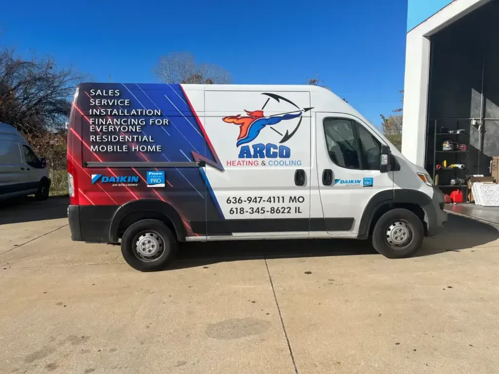 ARCO heating and cooling work van