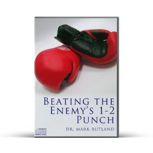 DVD case titled "Beating the Enemy's 1-2 Punch" with red and black boxing gloves on a white background.