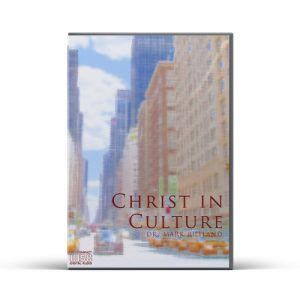 DVD case with "Christ in Culture" title against a blurry city street backdrop.