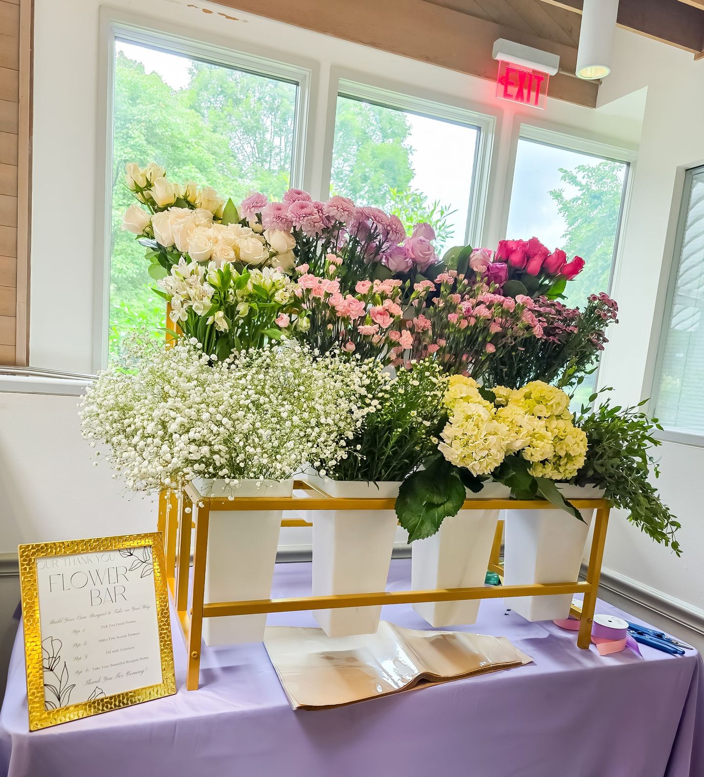 Flower Bar Rental with fresh florals