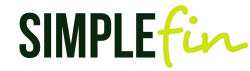 The word simplefin is written in green on a white background.