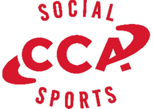 A red logo for social ccp sports on a white background