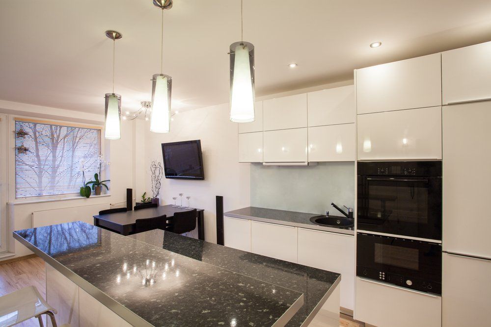 Three Suspension Lights In The Kitchen — Stramac Lighting In Wickham, NSW