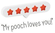 Five orange stars in a speech bubble above a text that says: 