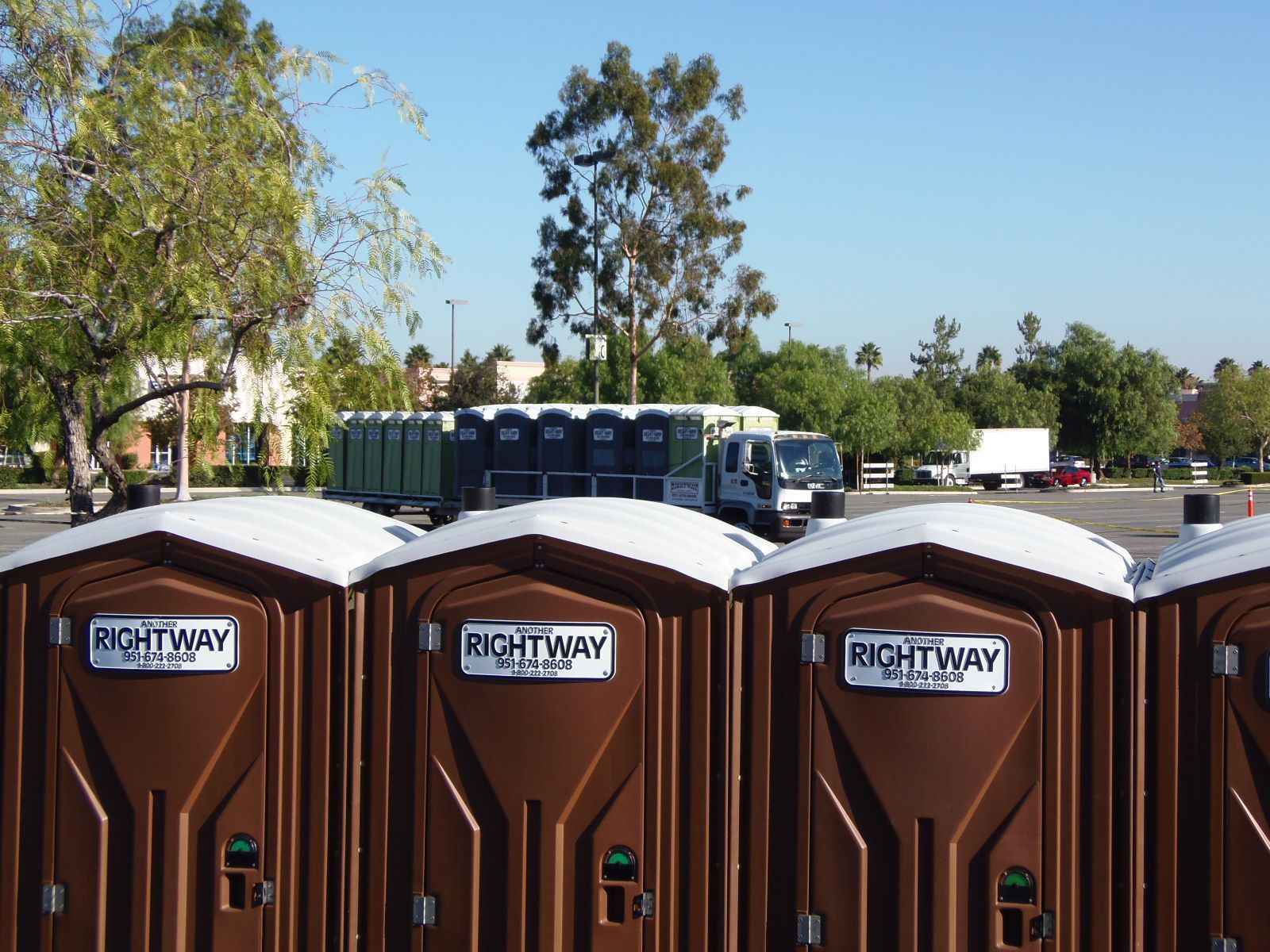 Brown portable toilets with 