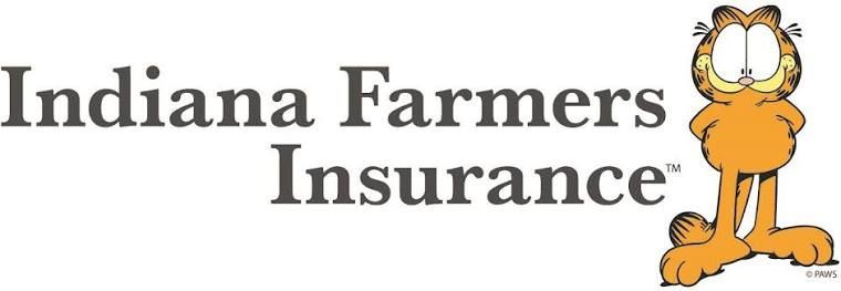 Indiana Farmers Insurance logo with Garfield the cat on the right