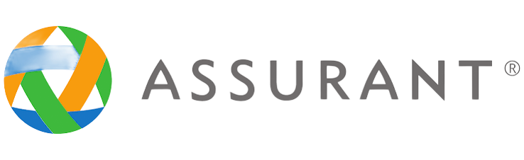 Assurant logo with multicolored circular icon and gray wordmark