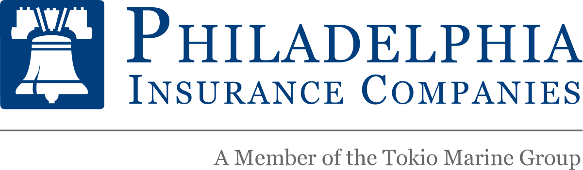 Philadelphia Insurance Companies logo with blue bell icon and company name, member of the Tokio Marine group