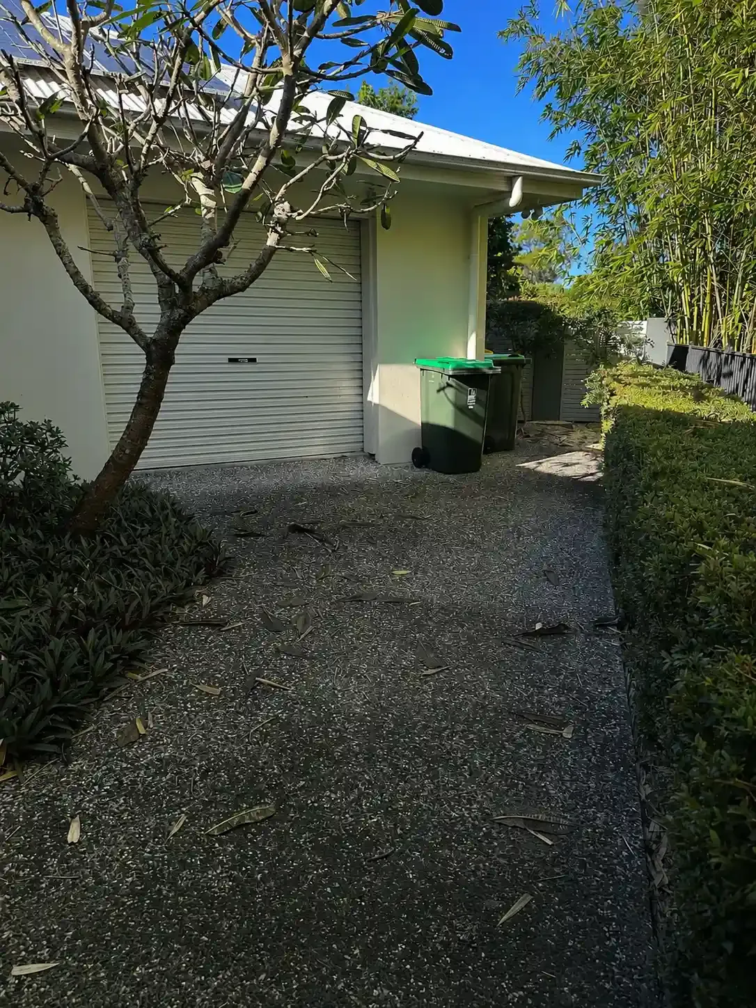 Exposed aggregate driveway before pressure cleaning in Wishart, Brisbane