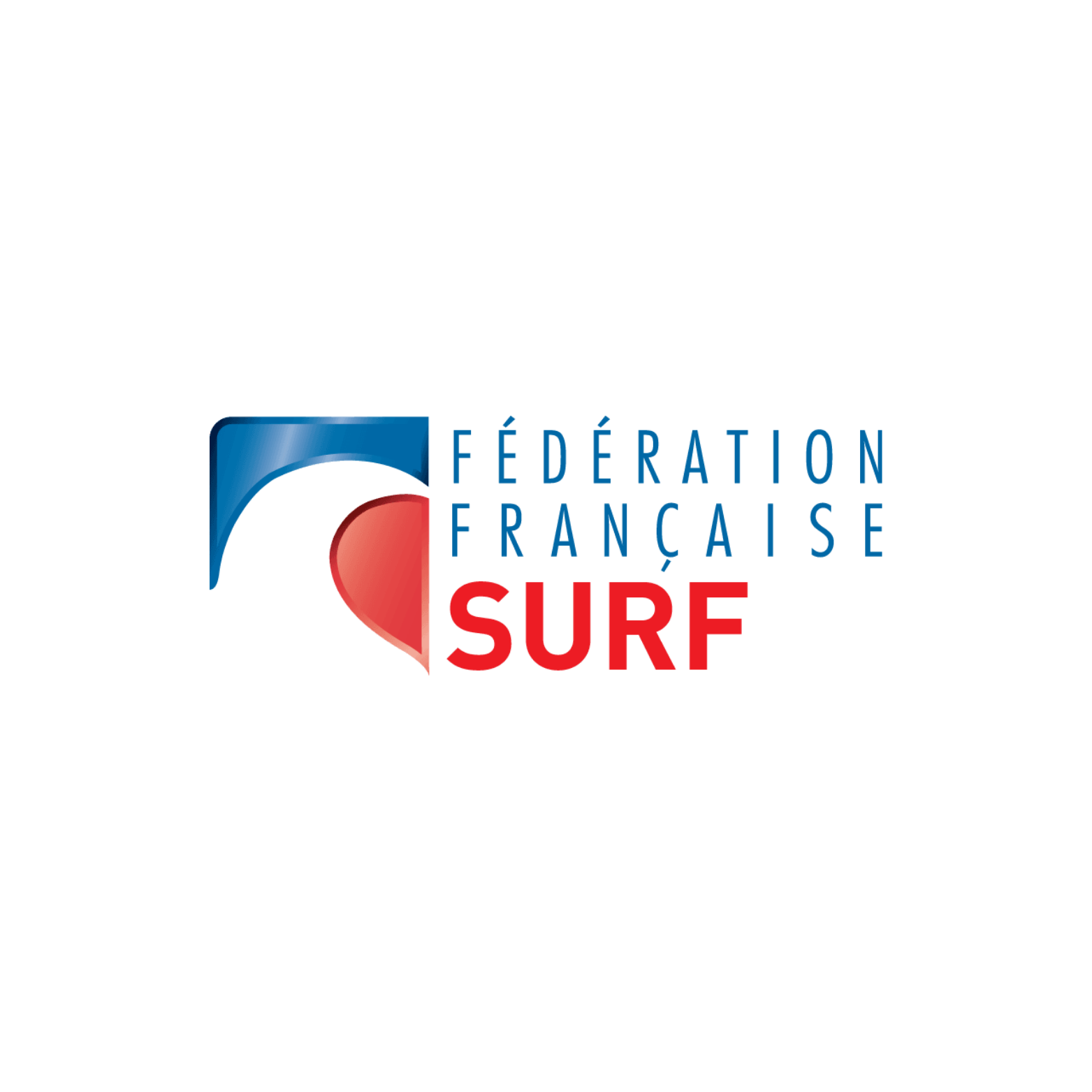 A logo for the federation francaise surf on a white background
