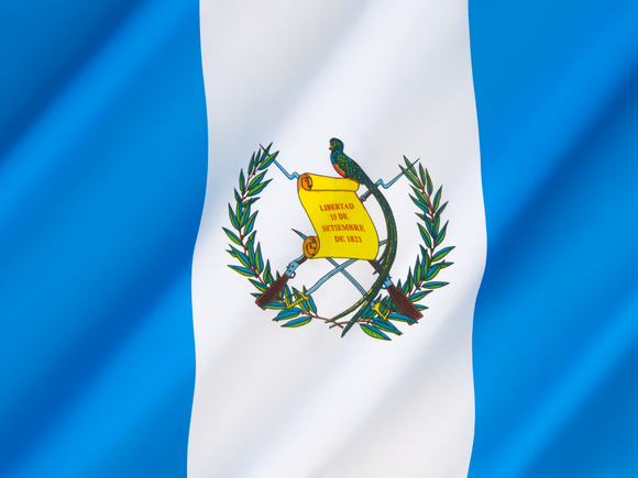 The flag of guatemala is blue white and yellow